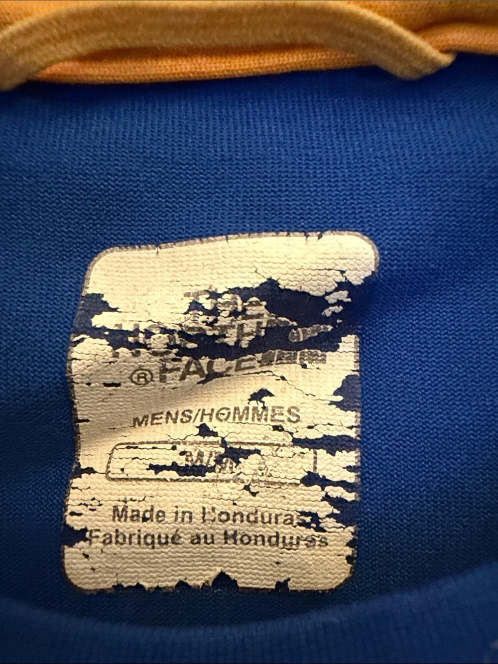 The North Face Men’s Royal Blue Short-Sleeve Logo Tee with Yellow Accents
